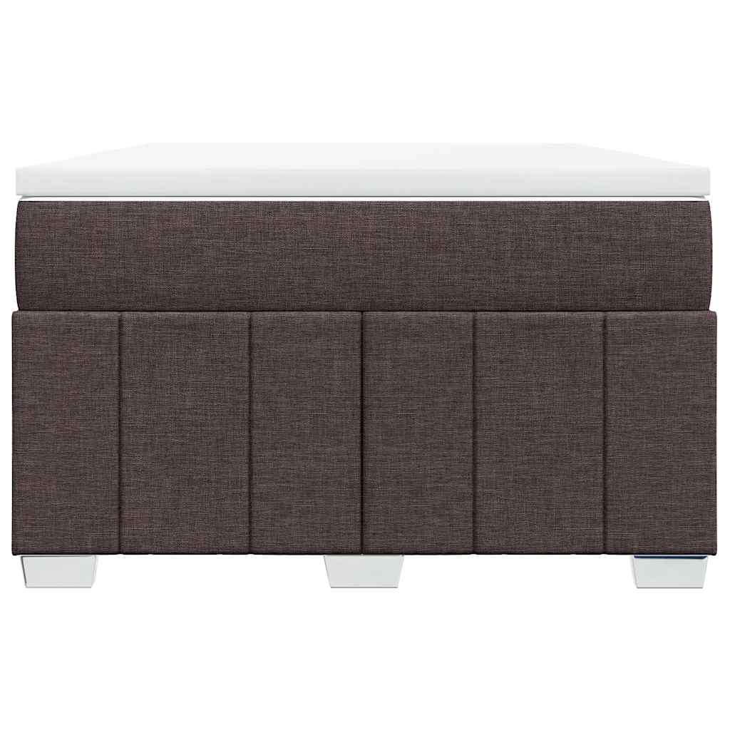 vidaXL Κρεβάτι Boxspring με Στρώμα Σκούρο Καφέ 120x200 εκ. Υφασμάτινο