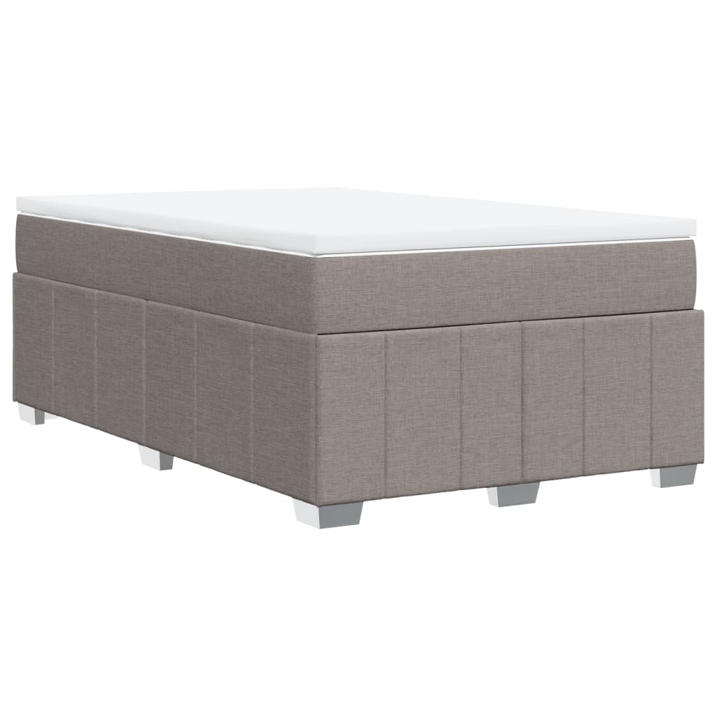 vidaXL Κρεβάτι Boxspring με Στρώμα Taupe 120x200 εκ. Υφασμάτινο