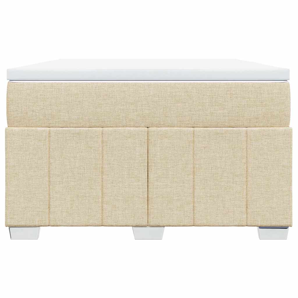 vidaXL Κρεβάτι Boxspring με Στρώμα Κρεμ 120x200 εκ. Υφασμάτινο