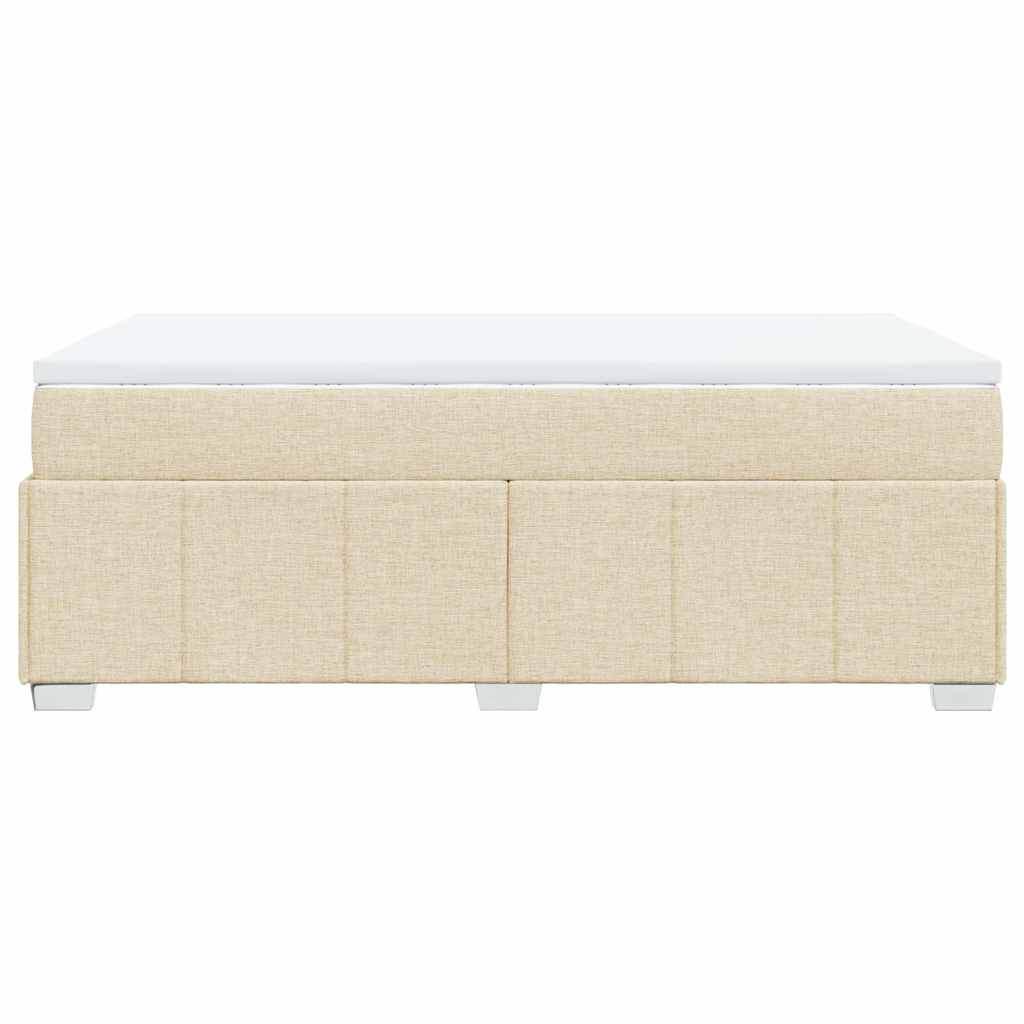 vidaXL Κρεβάτι Boxspring με Στρώμα Κρεμ 120x200 εκ. Υφασμάτινο