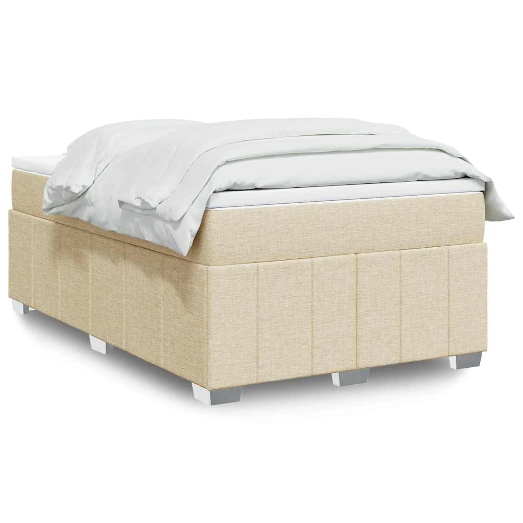 vidaXL Κρεβάτι Boxspring με Στρώμα Κρεμ 120x200 εκ. Υφασμάτινο