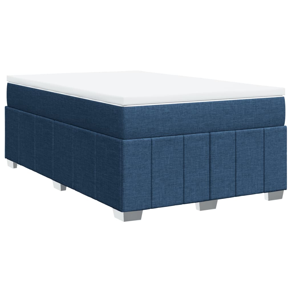 vidaXL Κρεβάτι Boxspring με Στρώμα Μπλε 120x200 εκ. Υφασμάτινο