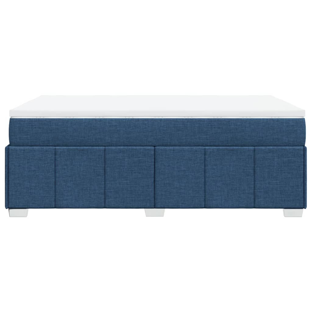 vidaXL Κρεβάτι Boxspring με Στρώμα Μπλε 120x200 εκ. Υφασμάτινο