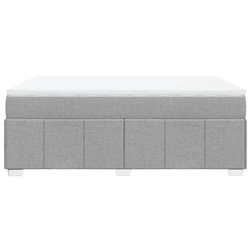 vidaXL Κρεβάτι Boxspring με Στρώμα Ανοιχτό Γκρι 140x190 εκ. Υφασμάτινο