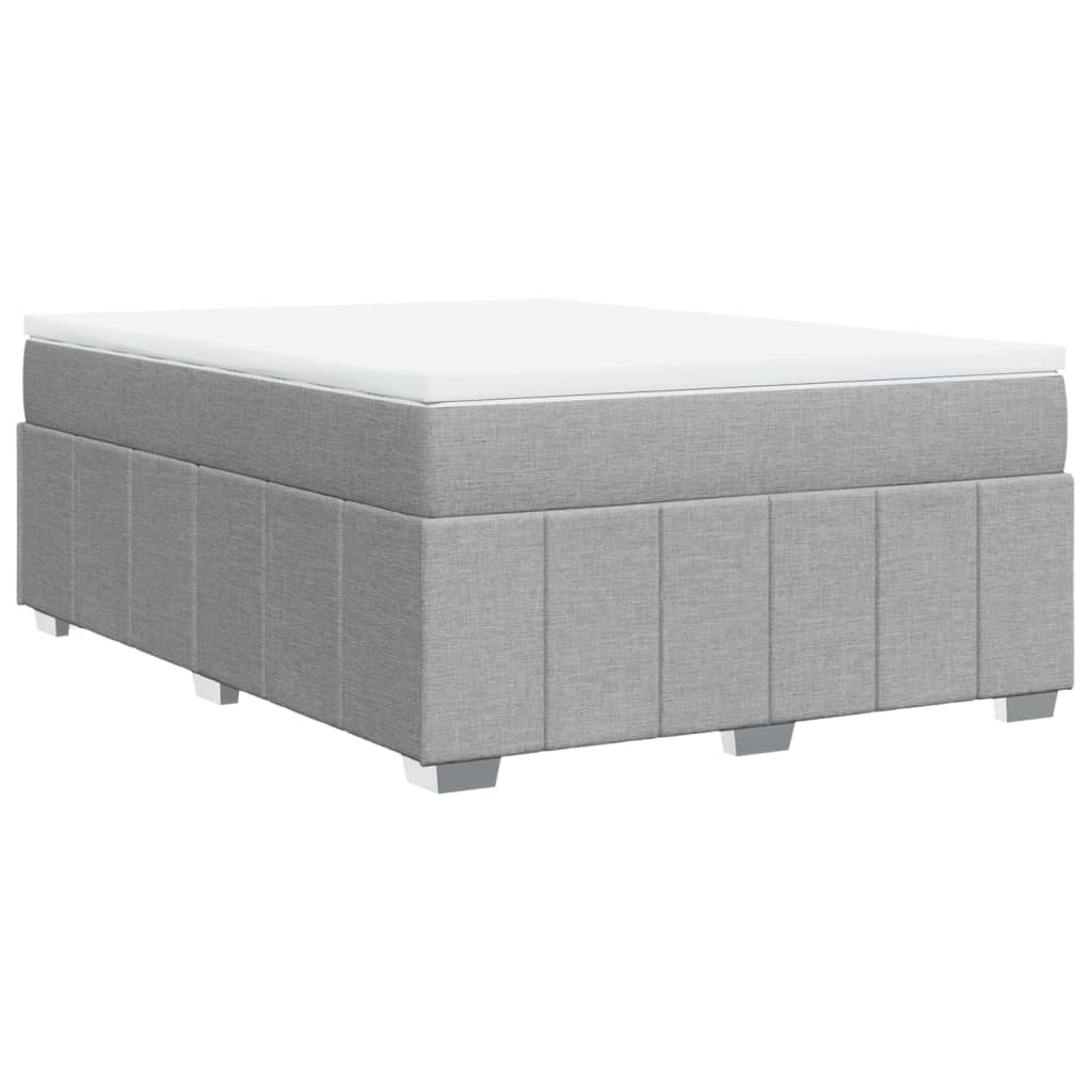 vidaXL Κρεβάτι Boxspring με Στρώμα Ανοιχτό Γκρι 140x190 εκ. Υφασμάτινο