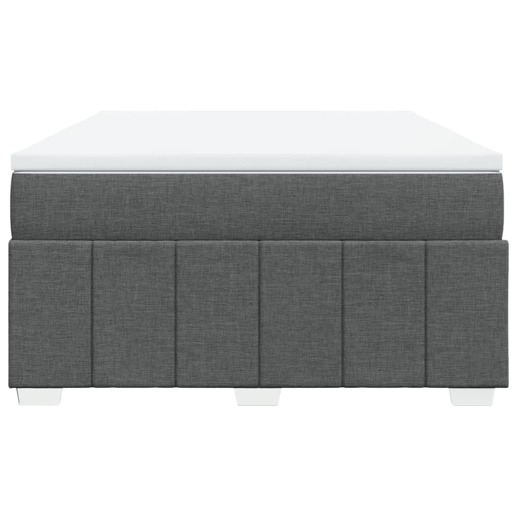 vidaXL Κρεβάτι Boxspring με Στρώμα Σκούρο Γκρι 140x190 εκ. Υφασμάτινο