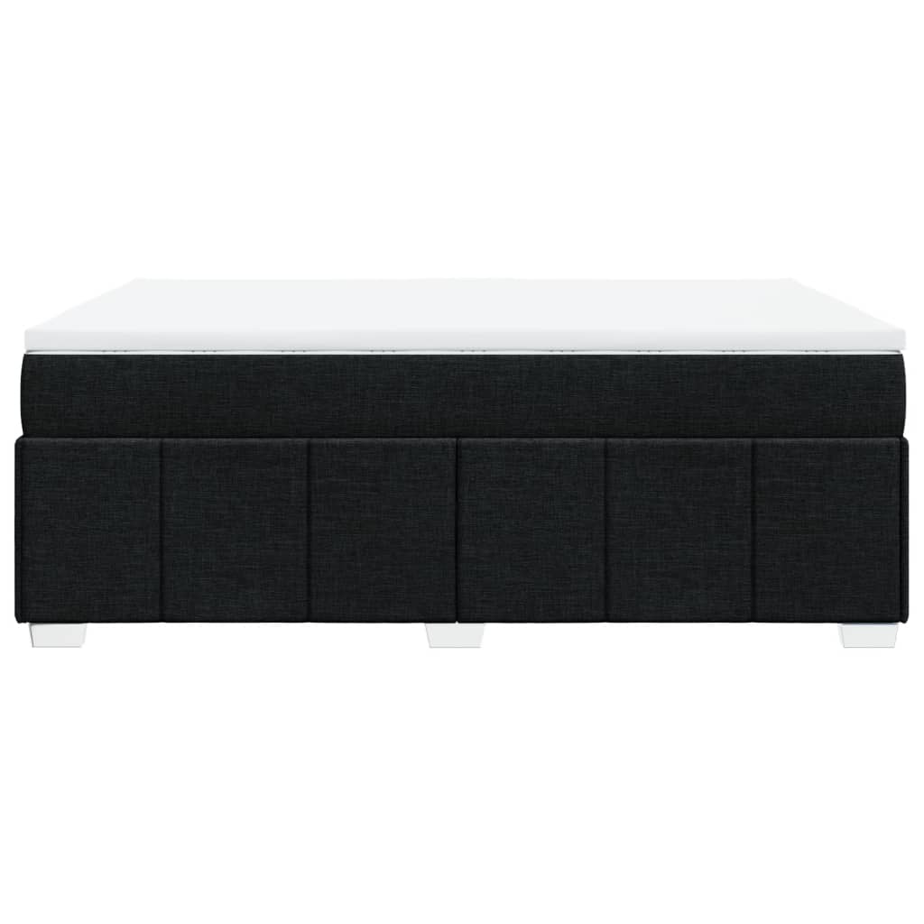 vidaXL Κρεβάτι Boxspring με Στρώμα Μαύρο 140x190 εκ. Υφασμάτινο