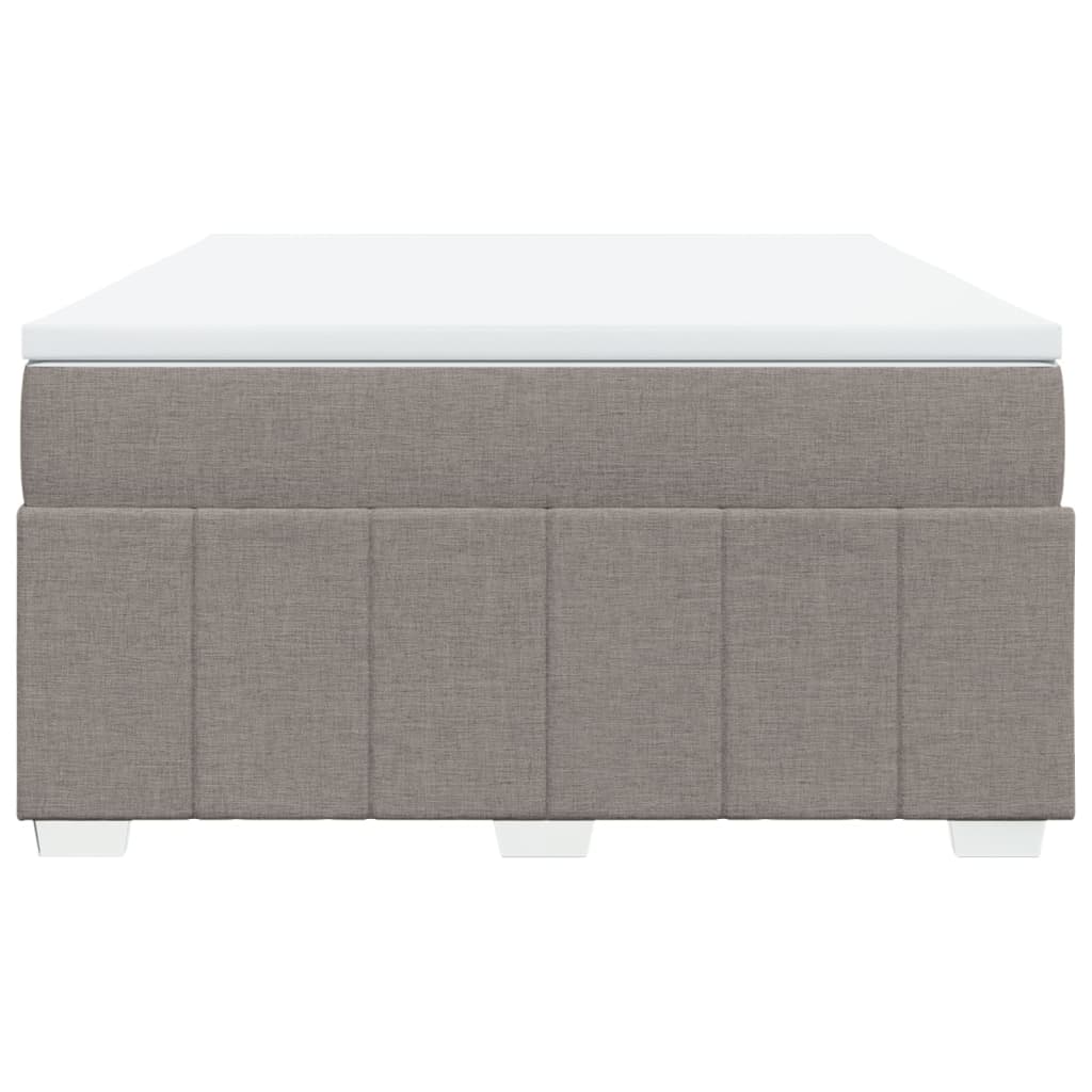 vidaXL Κρεβάτι Boxspring με Στρώμα Taupe 140x190 εκ. Υφασμάτινο
