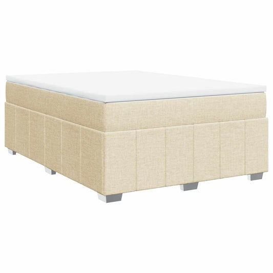 vidaXL Κρεβάτι Boxspring με Στρώμα Κρεμ 140x190 εκ. Υφασμάτινο