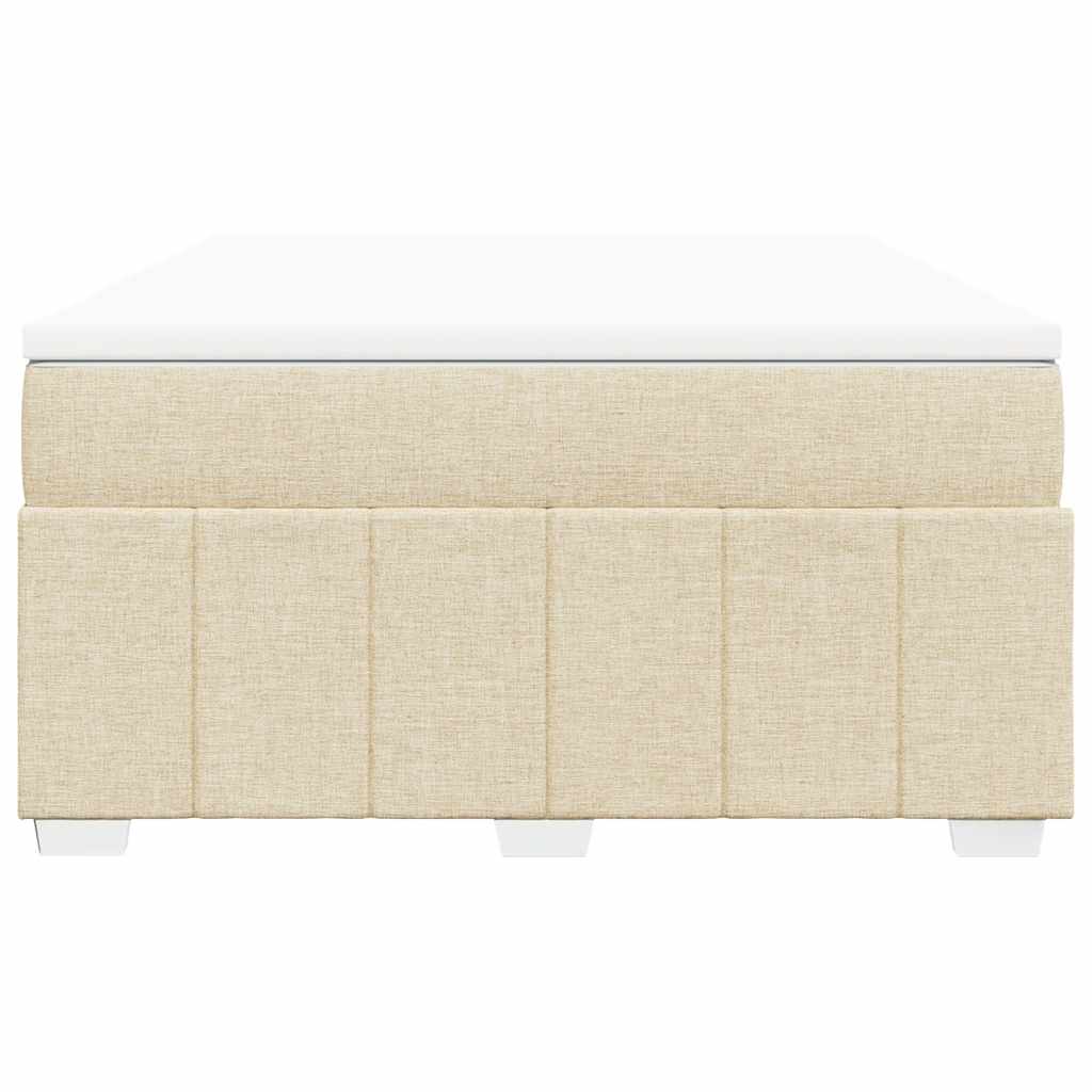 vidaXL Κρεβάτι Boxspring με Στρώμα Κρεμ 140x190 εκ. Υφασμάτινο