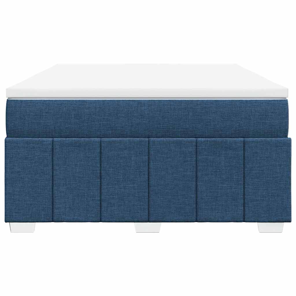 vidaXL Κρεβάτι Boxspring με Στρώμα Μπλε 140x190 εκ. Υφασμάτινο