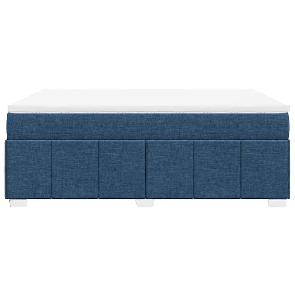 vidaXL Κρεβάτι Boxspring με Στρώμα Μπλε 140x190 εκ. Υφασμάτινο