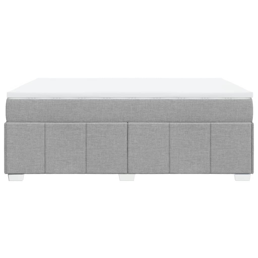 vidaXL Κρεβάτι Boxspring με Στρώμα Ανοιχτό Γκρι 140x200 εκ. Υφασμάτινο
