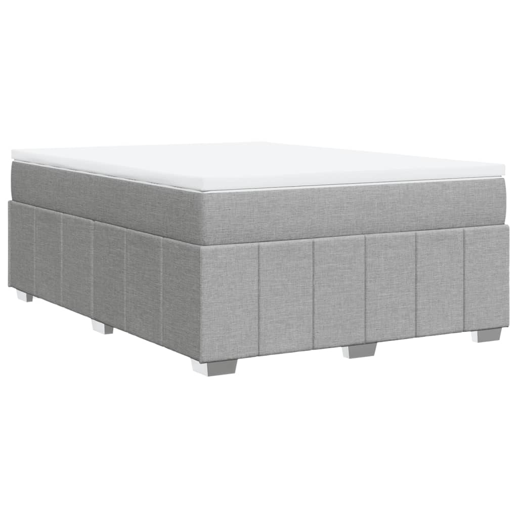 vidaXL Κρεβάτι Boxspring με Στρώμα Ανοιχτό Γκρι 140x200 εκ. Υφασμάτινο