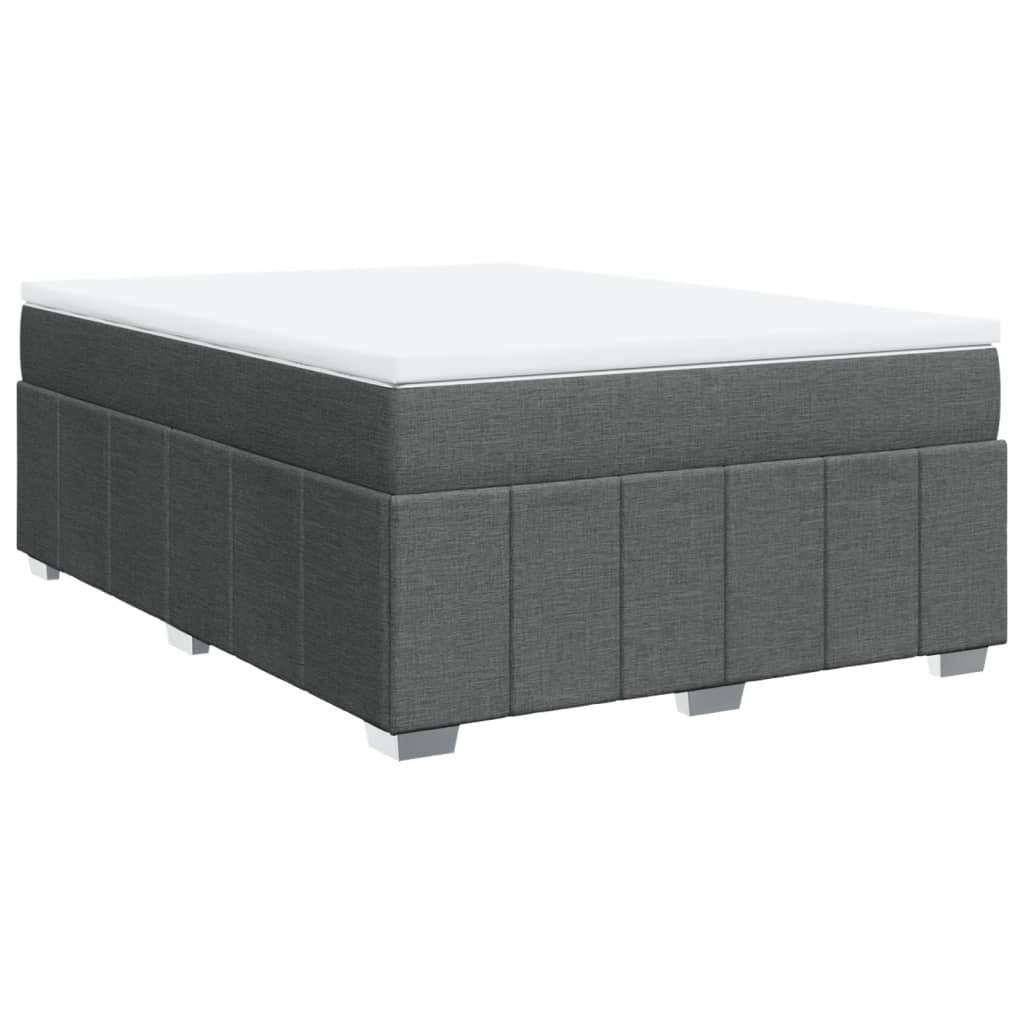 vidaXL Κρεβάτι Boxspring με Στρώμα Σκούρο Γκρι 140x200 εκ Υφασμάτινο