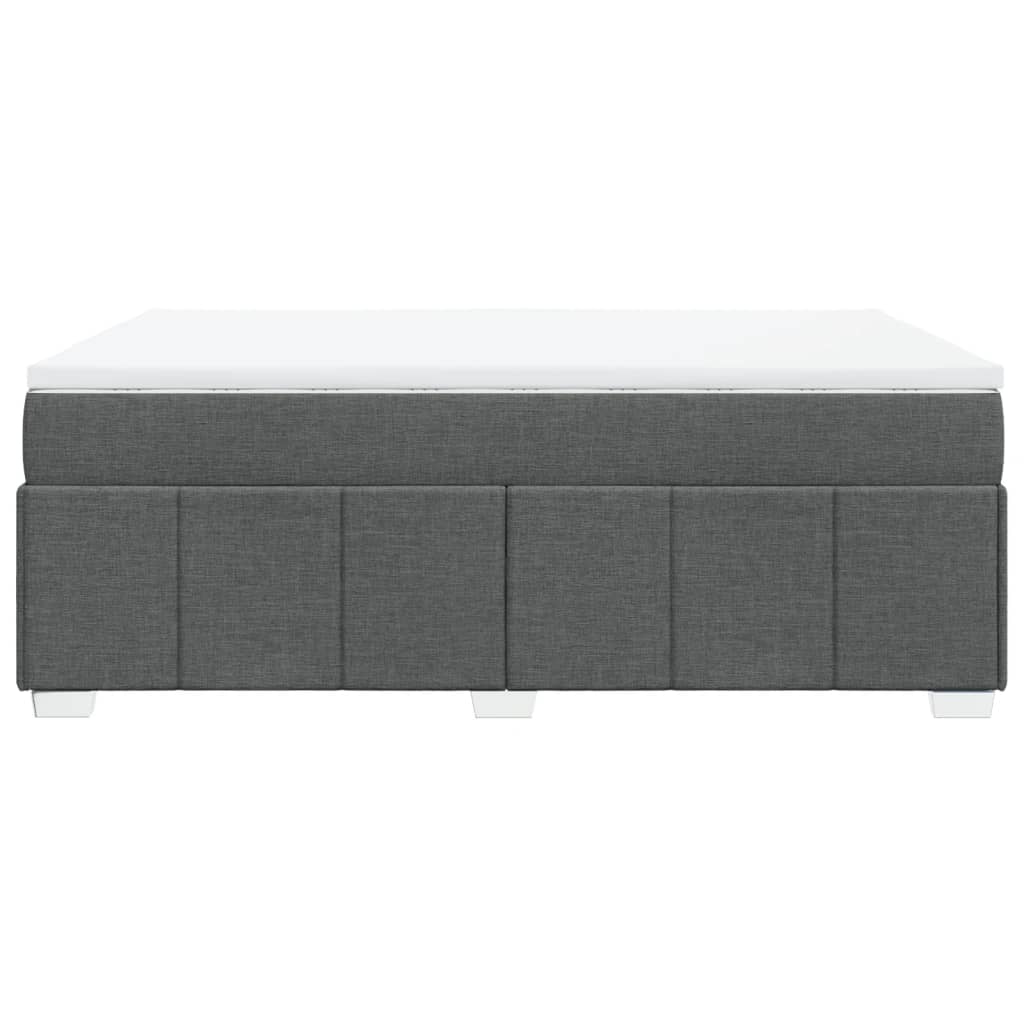 vidaXL Κρεβάτι Boxspring με Στρώμα Σκούρο Γκρι 140x200 εκ Υφασμάτινο