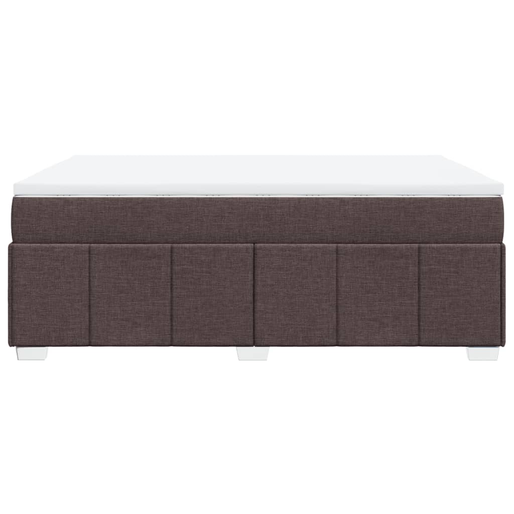 vidaXL Κρεβάτι Boxspring με Στρώμα Σκούρο Καφέ 140x200 εκ Υφασμάτινο