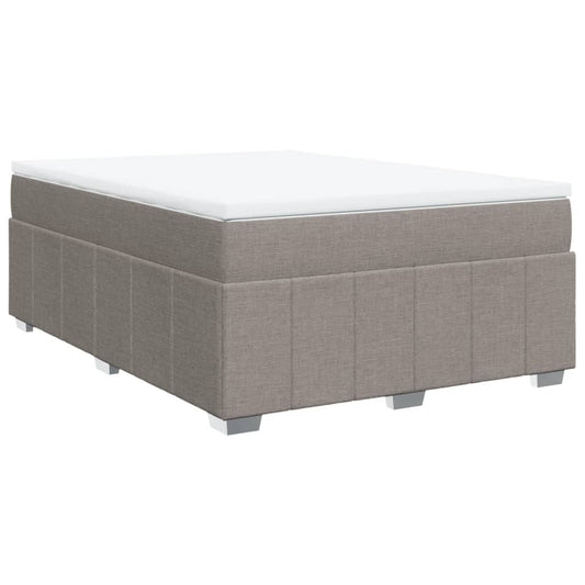 vidaXL Κρεβάτι Boxspring με Στρώμα Taupe 140x200 εκ. Υφασμάτινο