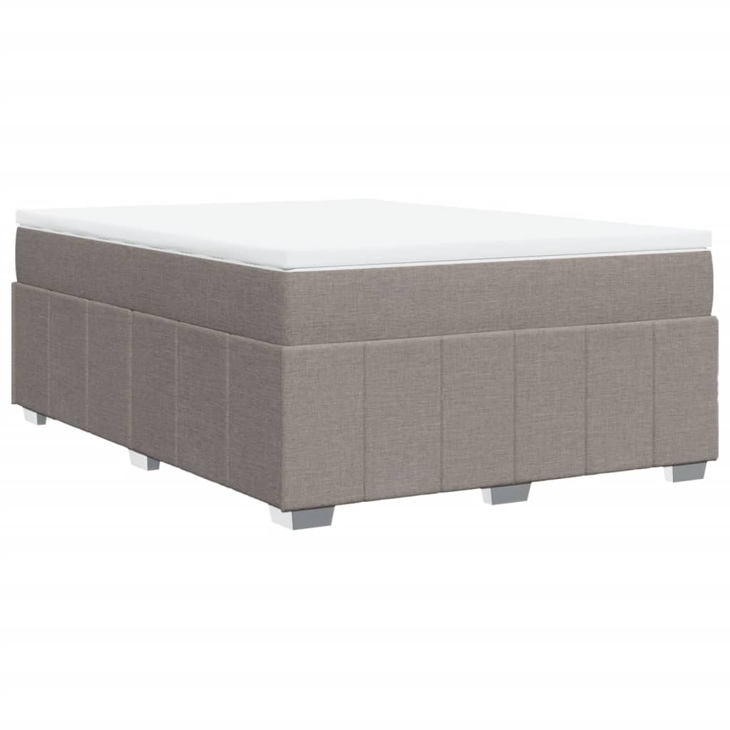 vidaXL Κρεβάτι Boxspring με Στρώμα Taupe 140x200 εκ. Υφασμάτινο