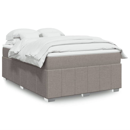 vidaXL Κρεβάτι Boxspring με Στρώμα Taupe 140x200 εκ. Υφασμάτινο