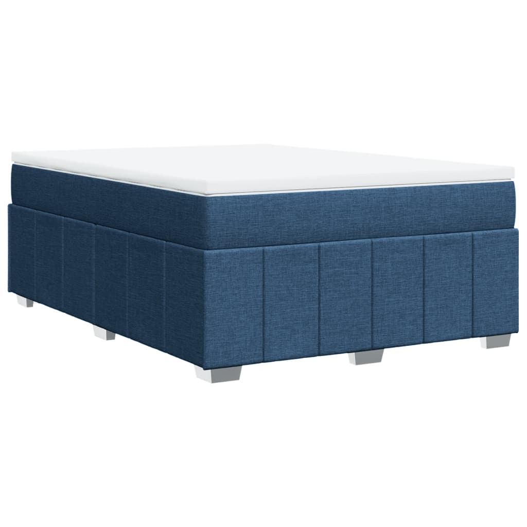 vidaXL Κρεβάτι Boxspring με Στρώμα Μπλε 140x200 εκ. Υφασμάτινο