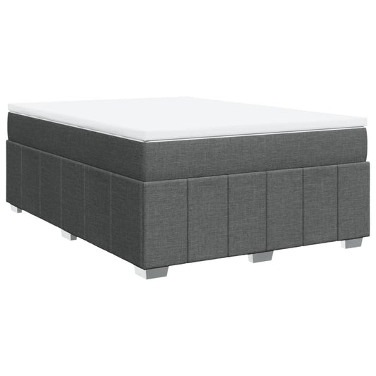 vidaXL Κρεβάτι Boxspring με Στρώμα Σκούρο Γκρι 160x200 εκ Υφασμάτινο