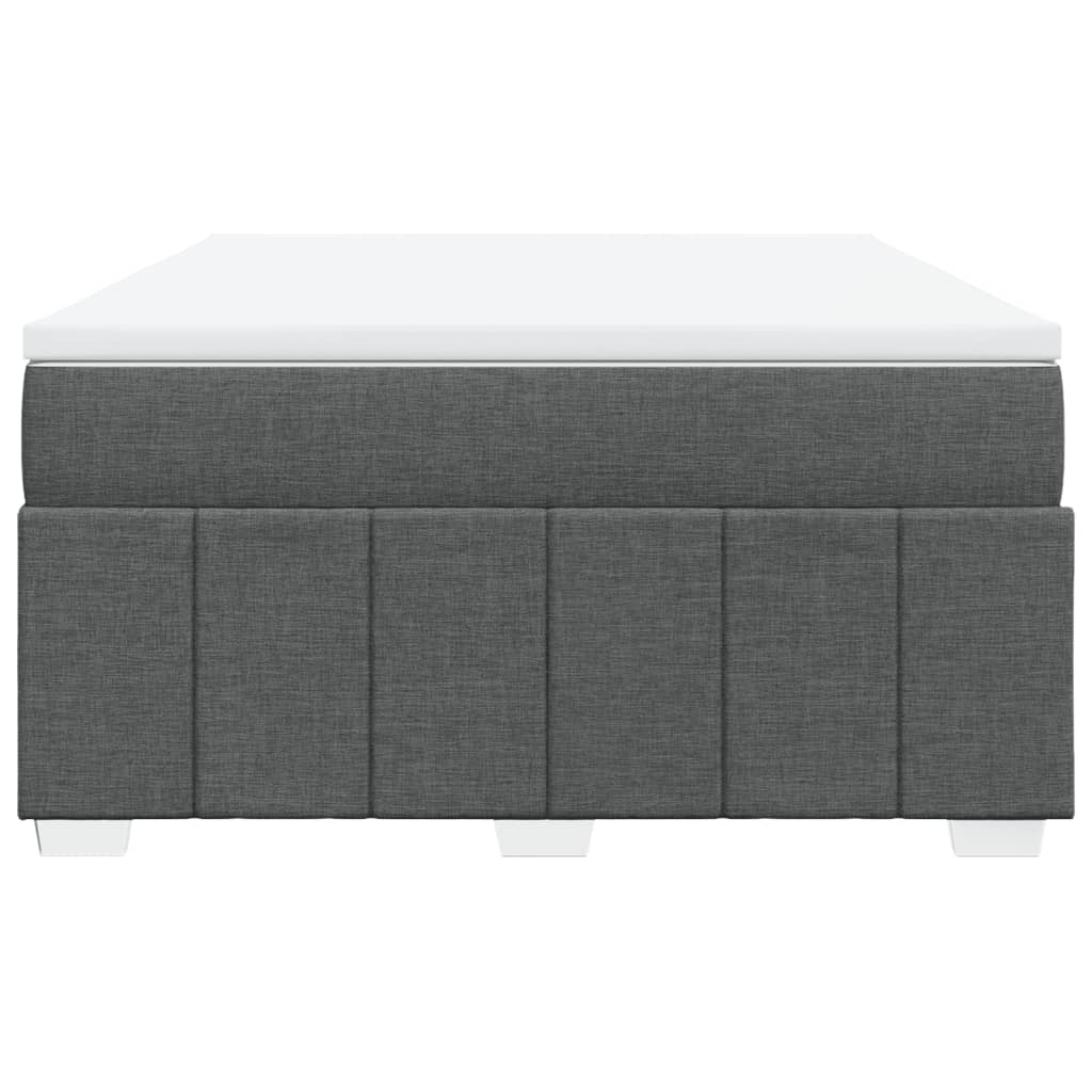 vidaXL Κρεβάτι Boxspring με Στρώμα Σκούρο Γκρι 160x200 εκ Υφασμάτινο