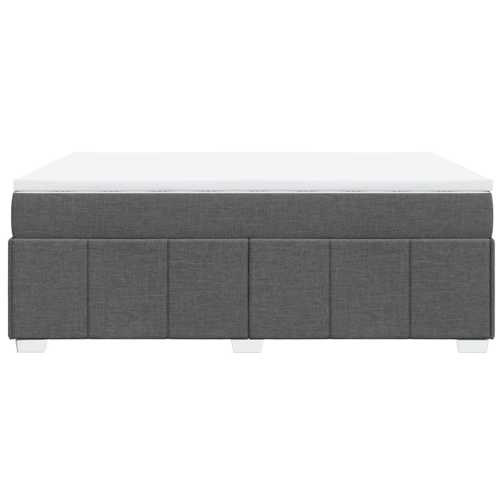 vidaXL Κρεβάτι Boxspring με Στρώμα Σκούρο Γκρι 160x200 εκ Υφασμάτινο