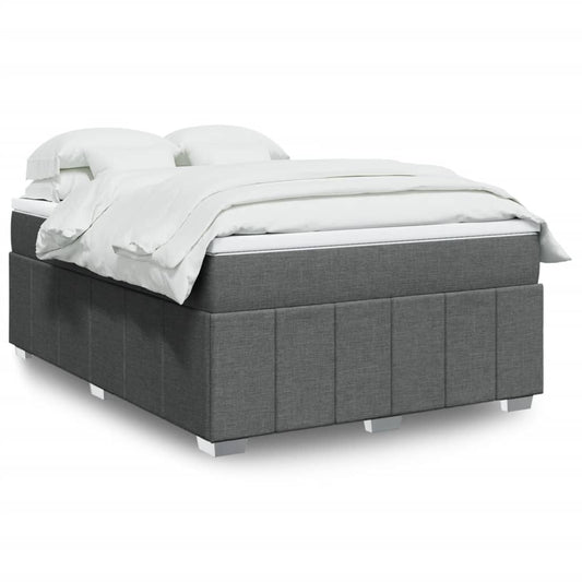 vidaXL Κρεβάτι Boxspring με Στρώμα Σκούρο Γκρι 160x200 εκ Υφασμάτινο