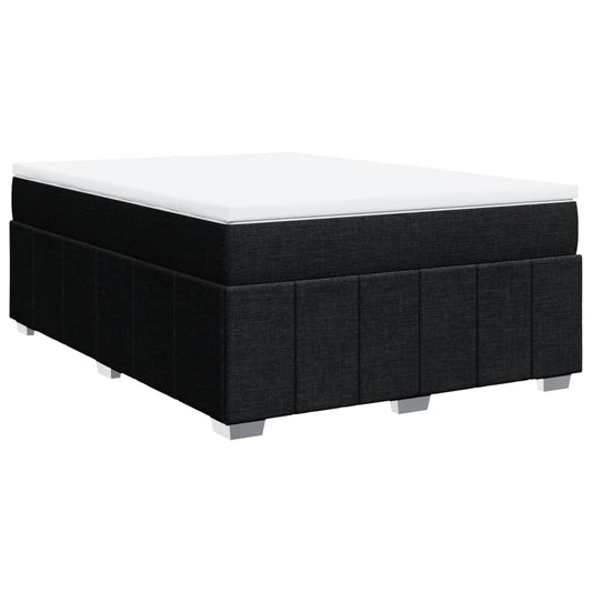 vidaXL Κρεβάτι Boxspring με Στρώμα Μαύρο 160x200 εκ. Υφασμάτινο