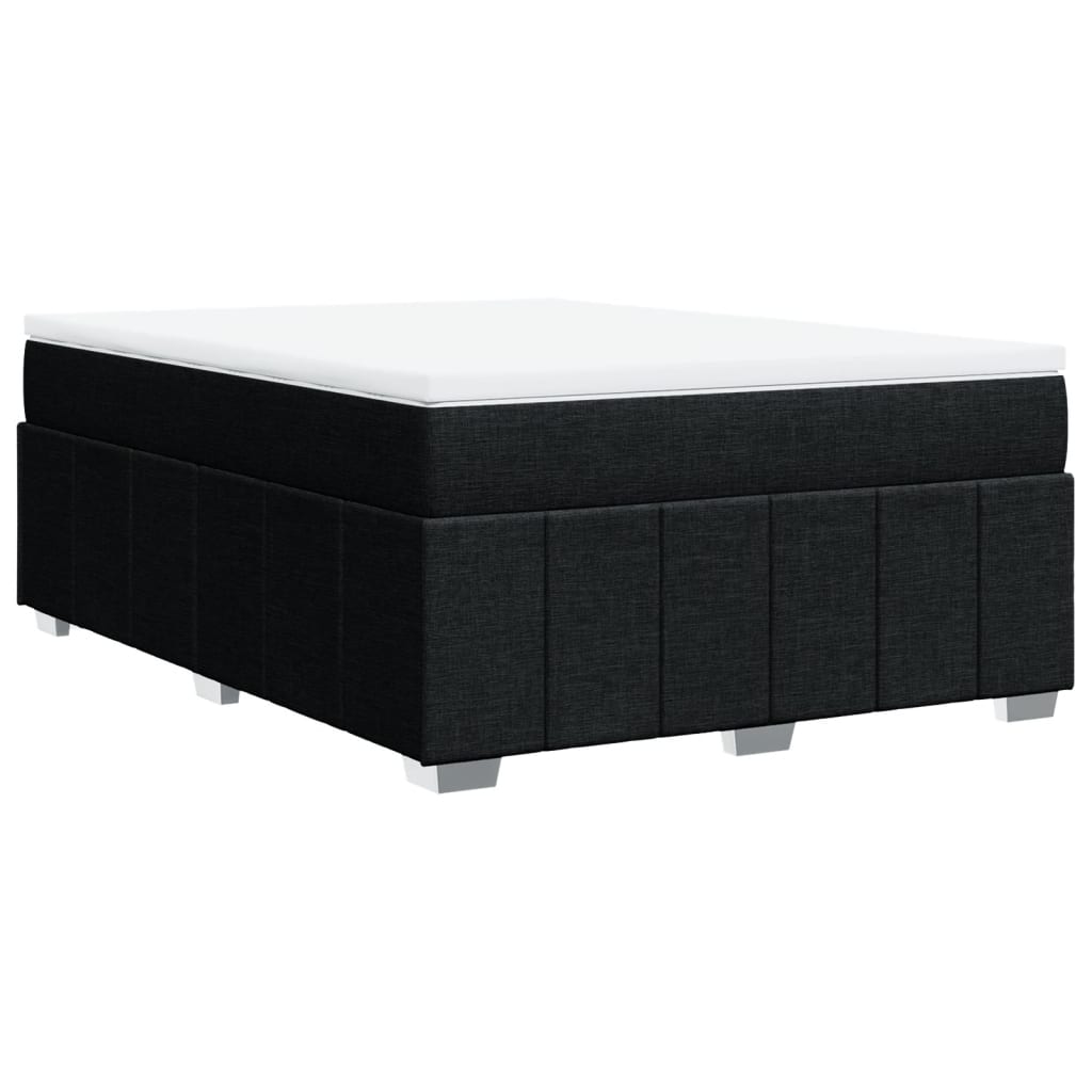 vidaXL Κρεβάτι Boxspring με Στρώμα Μαύρο 160x200 εκ. Υφασμάτινο