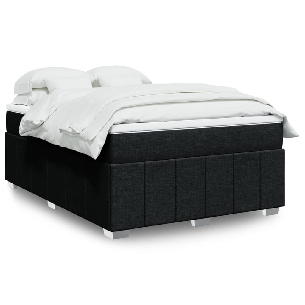 vidaXL Κρεβάτι Boxspring με Στρώμα Μαύρο 160x200 εκ. Υφασμάτινο