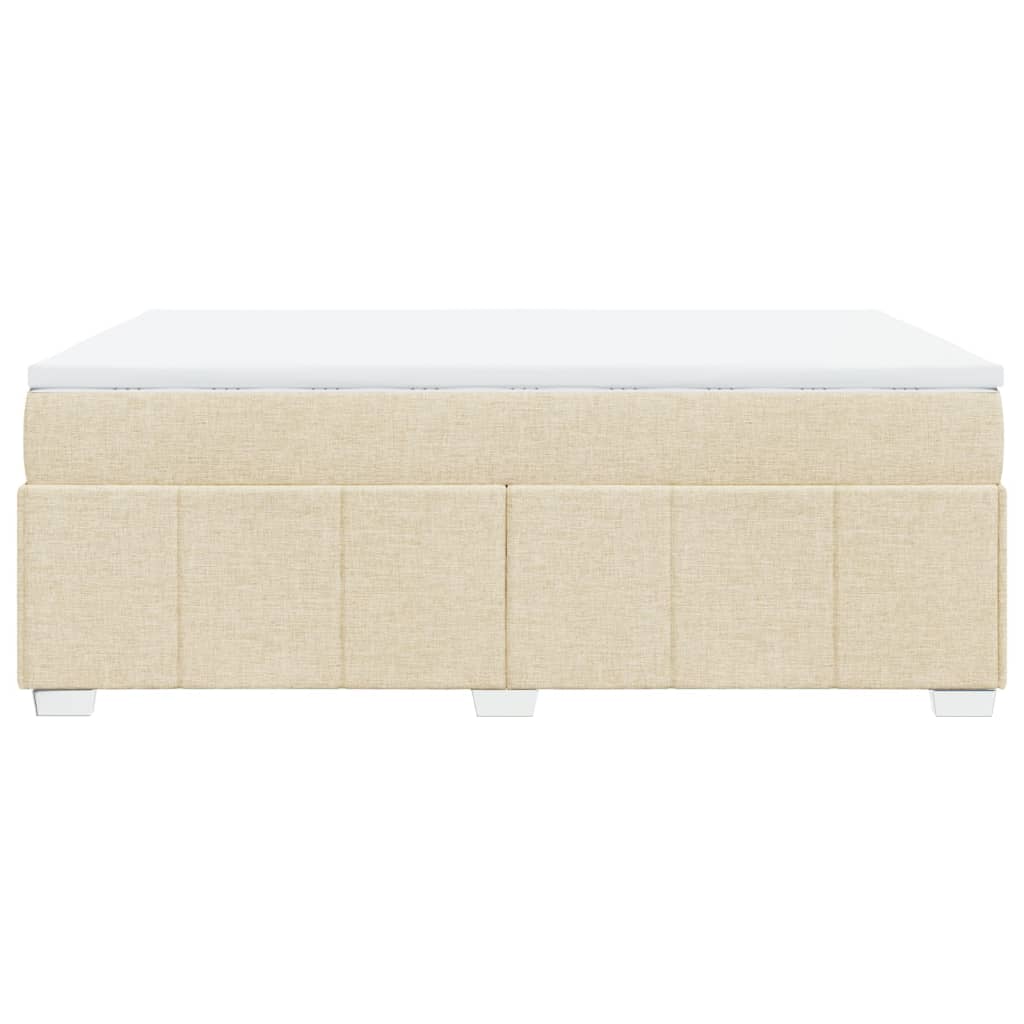 vidaXL Κρεβάτι Boxspring με Στρώμα Κρεμ 160x200 εκ. Υφασμάτινο