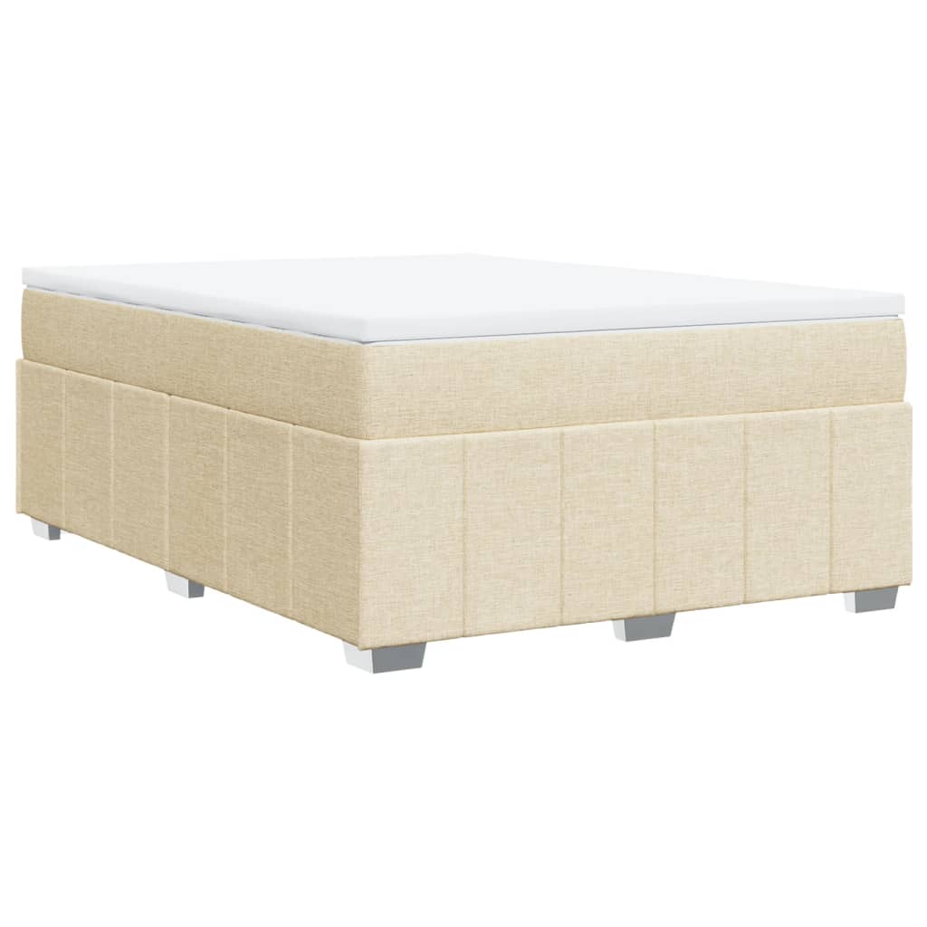 vidaXL Κρεβάτι Boxspring με Στρώμα Κρεμ 160x200 εκ. Υφασμάτινο