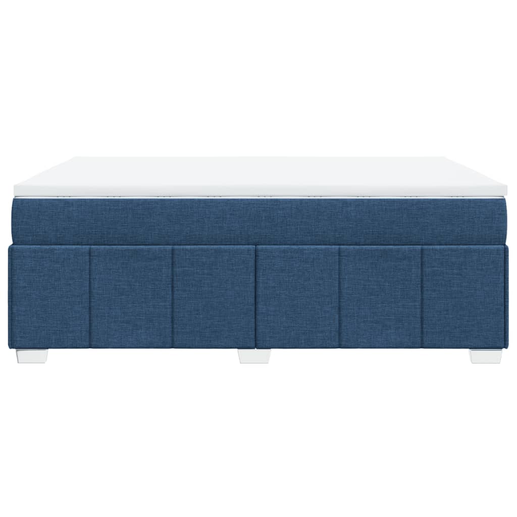 vidaXL Κρεβάτι Boxspring με Στρώμα Μπλε 160x200 εκ. Υφασμάτινο