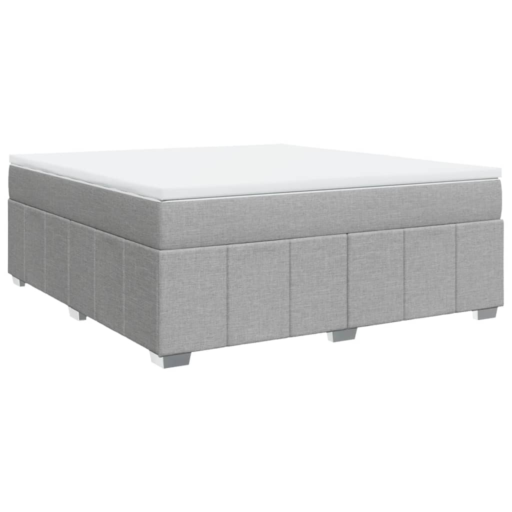 vidaXL Κρεβάτι Boxspring με Στρώμα Ανοιχτό Γκρι 180x200 εκ. Υφασμάτινο