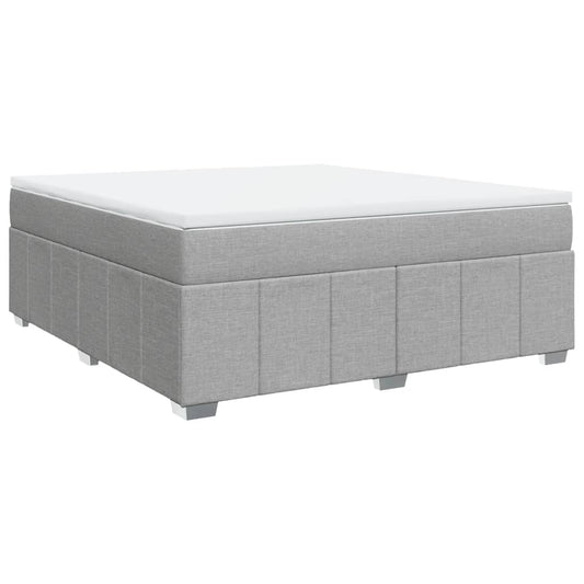 vidaXL Κρεβάτι Boxspring με Στρώμα Ανοιχτό Γκρι 180x200 εκ. Υφασμάτινο