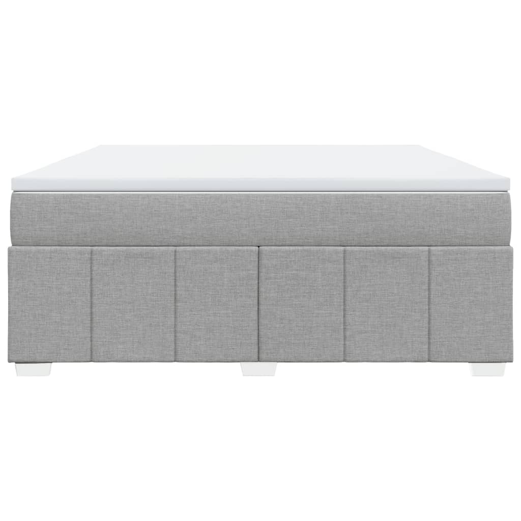 vidaXL Κρεβάτι Boxspring με Στρώμα Ανοιχτό Γκρι 180x200 εκ. Υφασμάτινο