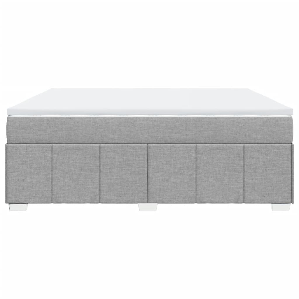 vidaXL Κρεβάτι Boxspring με Στρώμα Ανοιχτό Γκρι 180x200 εκ. Υφασμάτινο