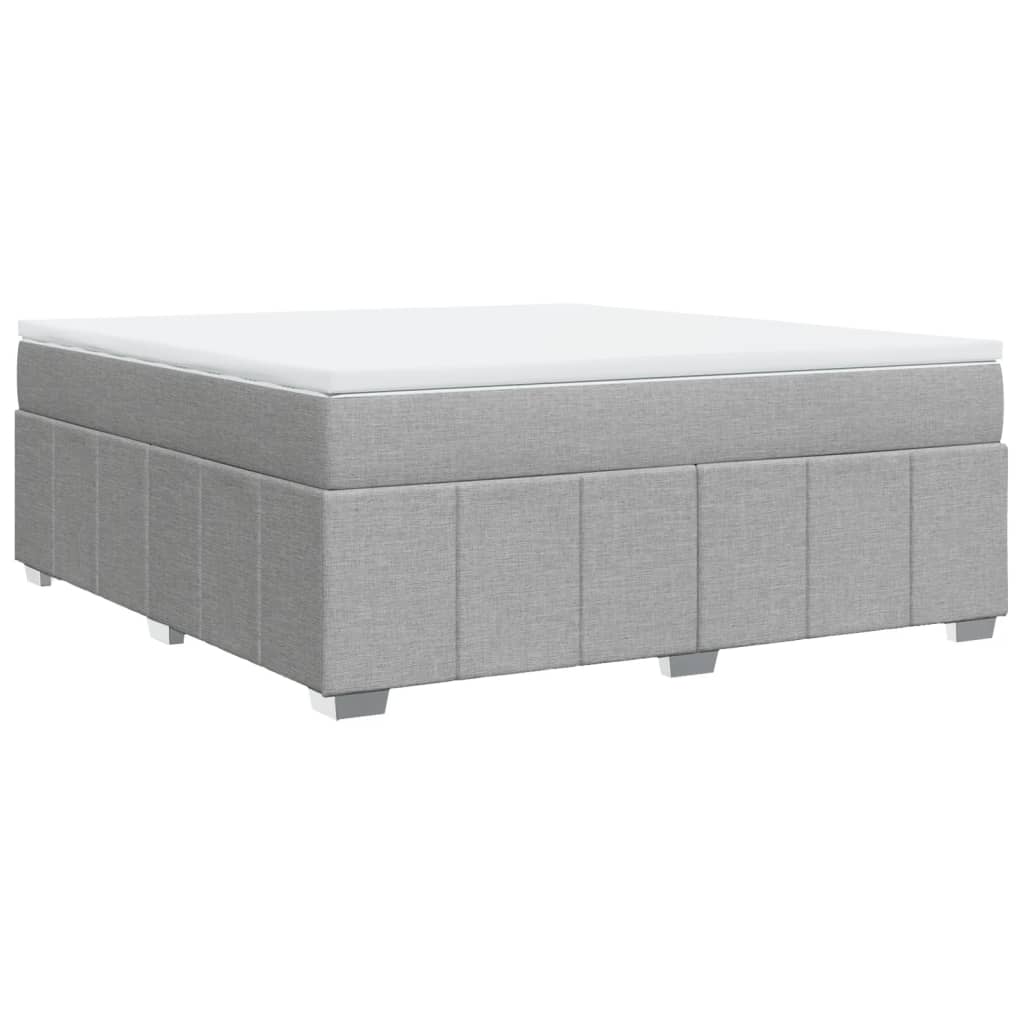 vidaXL Κρεβάτι Boxspring με Στρώμα Ανοιχτό Γκρι 180x200 εκ. Υφασμάτινο