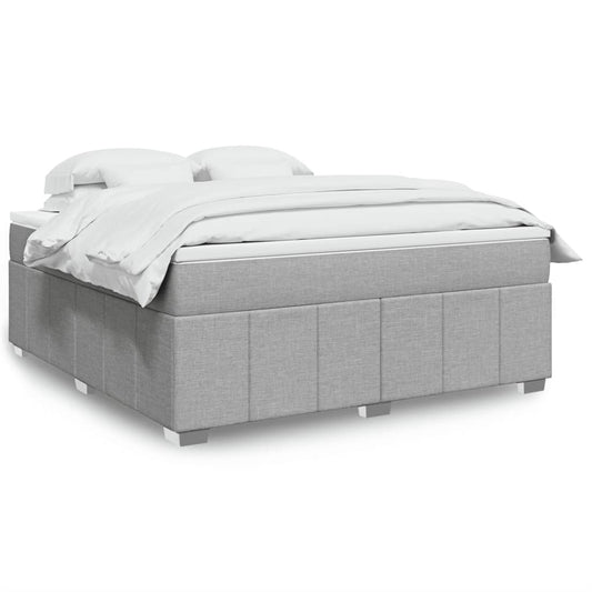 vidaXL Κρεβάτι Boxspring με Στρώμα Ανοιχτό Γκρι 180x200 εκ. Υφασμάτινο
