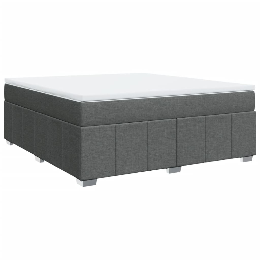 vidaXL Κρεβάτι Boxspring με Στρώμα Σκούρο Γκρι 180x200 εκ Υφασμάτιν