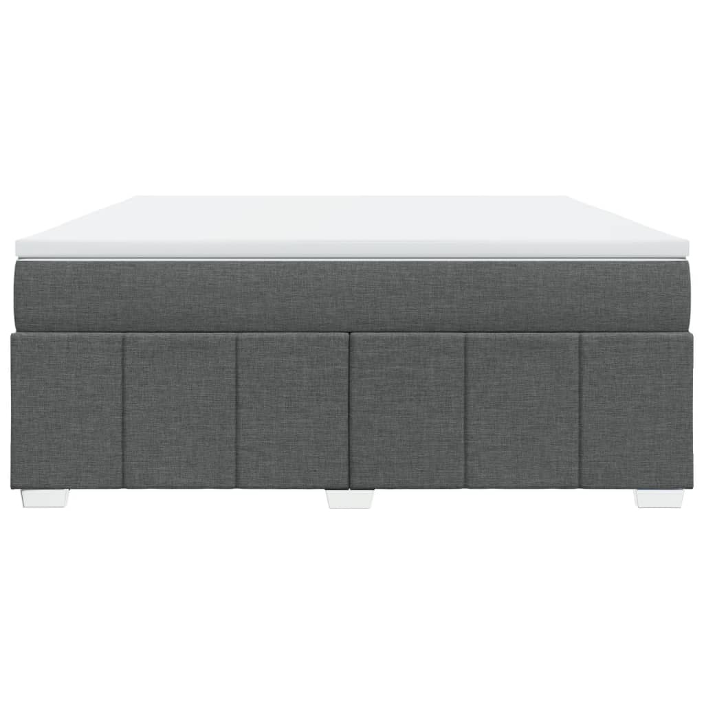 vidaXL Κρεβάτι Boxspring με Στρώμα Σκούρο Γκρι 180x200 εκ Υφασμάτιν