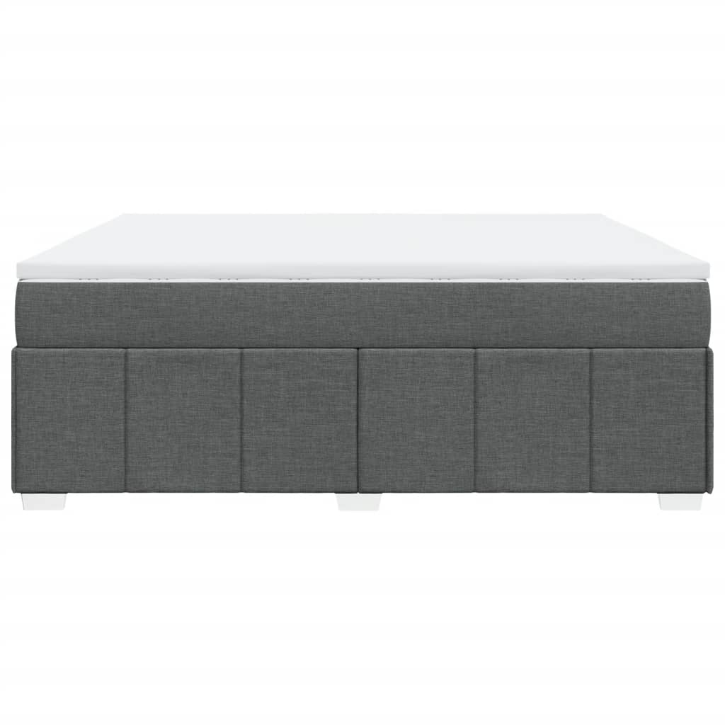 vidaXL Κρεβάτι Boxspring με Στρώμα Σκούρο Γκρι 180x200 εκ Υφασμάτιν