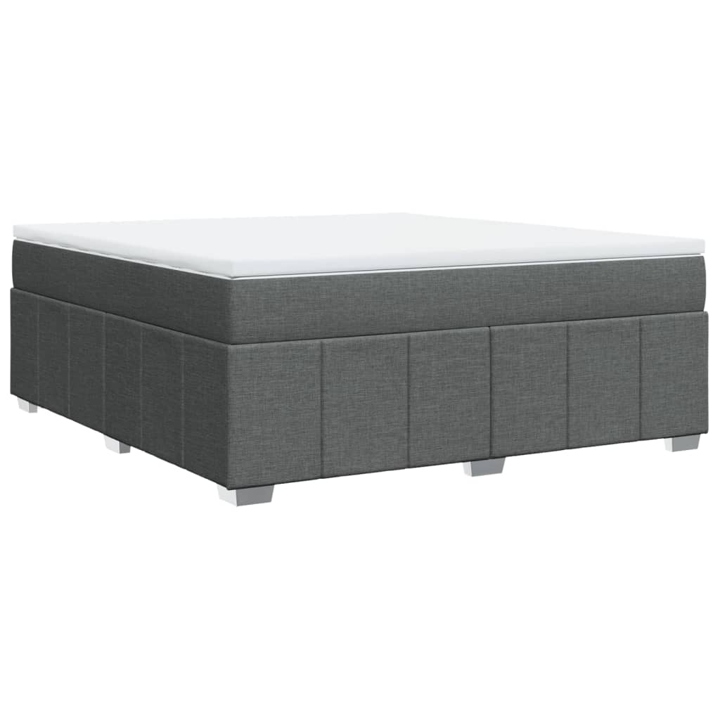 vidaXL Κρεβάτι Boxspring με Στρώμα Σκούρο Γκρι 180x200 εκ Υφασμάτιν