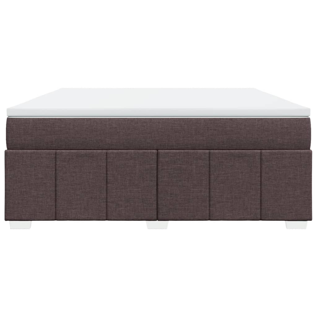 vidaXL Κρεβάτι Boxspring με Στρώμα Σκούρο Καφέ 180x200 εκ Υφασμάτινο