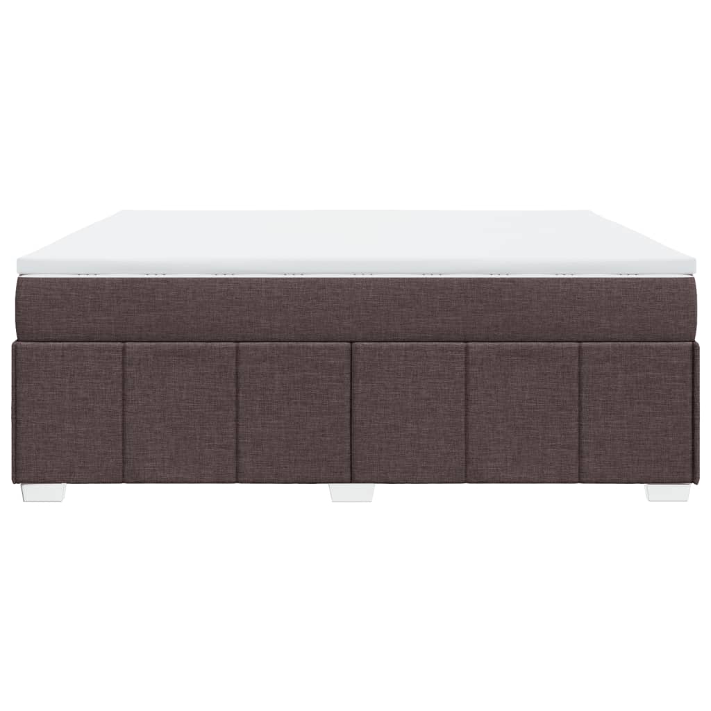 vidaXL Κρεβάτι Boxspring με Στρώμα Σκούρο Καφέ 180x200 εκ Υφασμάτινο