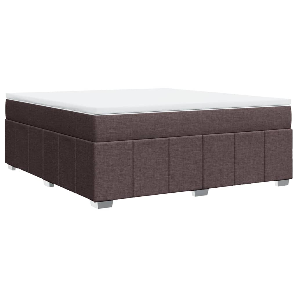 vidaXL Κρεβάτι Boxspring με Στρώμα Σκούρο Καφέ 180x200 εκ Υφασμάτινο