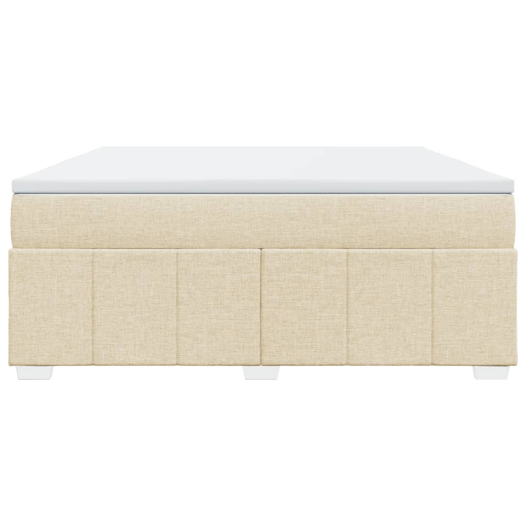 vidaXL Κρεβάτι Boxspring με Στρώμα Κρεμ 180x200 εκ. Υφασμάτινο