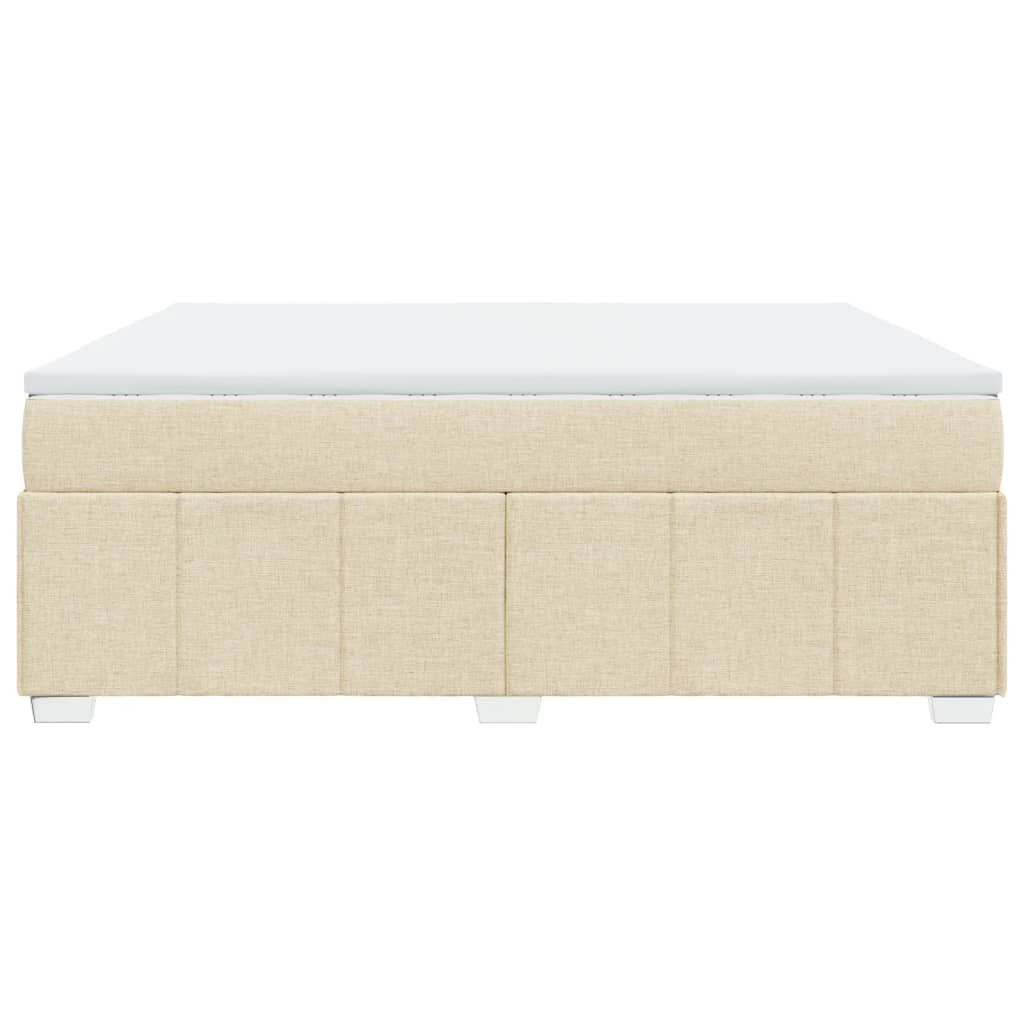 vidaXL Κρεβάτι Boxspring με Στρώμα Κρεμ 180x200 εκ. Υφασμάτινο